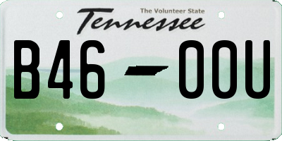 TN license plate B4600U