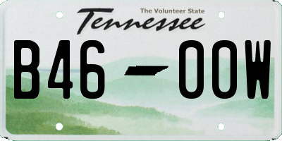 TN license plate B4600W