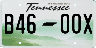 TN license plate B4600X
