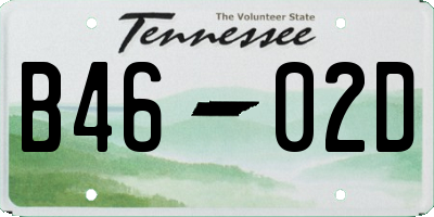 TN license plate B4602D