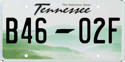 TN license plate B4602F