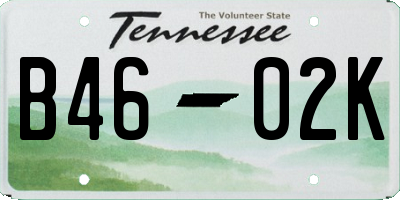 TN license plate B4602K