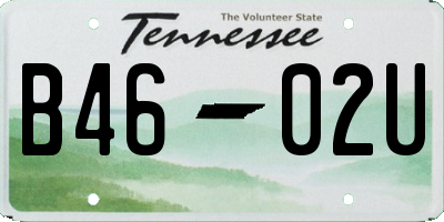TN license plate B4602U