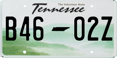 TN license plate B4602Z
