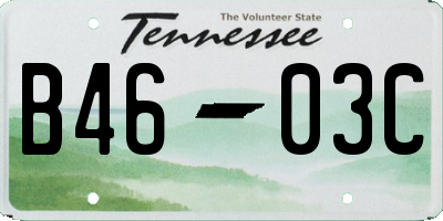TN license plate B4603C