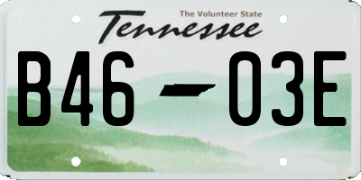 TN license plate B4603E