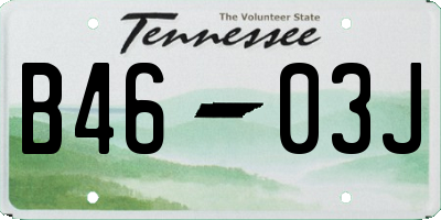 TN license plate B4603J