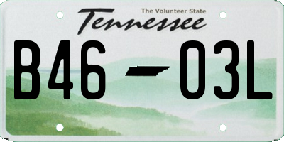 TN license plate B4603L