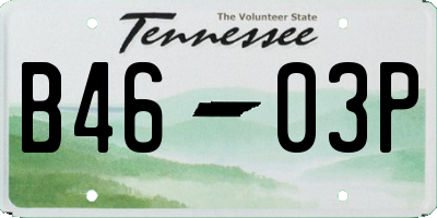 TN license plate B4603P