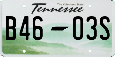 TN license plate B4603S