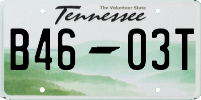 TN license plate B4603T