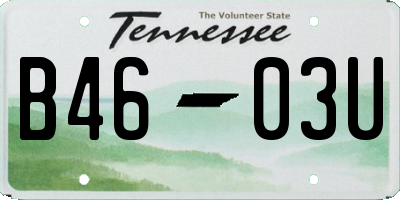 TN license plate B4603U