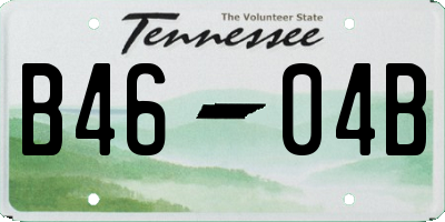 TN license plate B4604B