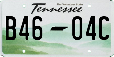 TN license plate B4604C
