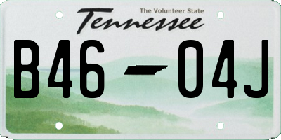 TN license plate B4604J