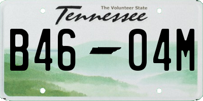 TN license plate B4604M