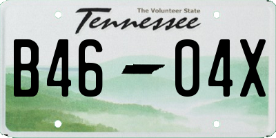 TN license plate B4604X