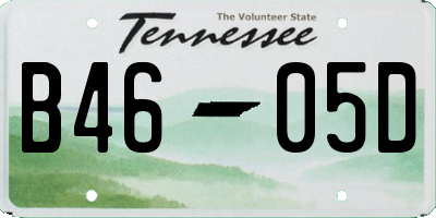 TN license plate B4605D