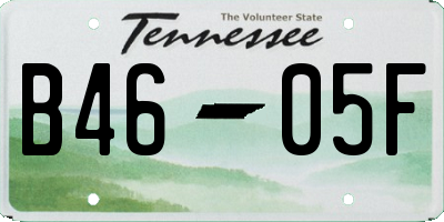 TN license plate B4605F