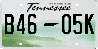 TN license plate B4605K