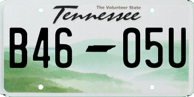 TN license plate B4605U