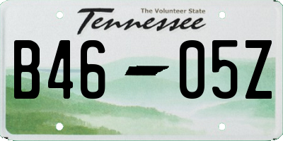 TN license plate B4605Z