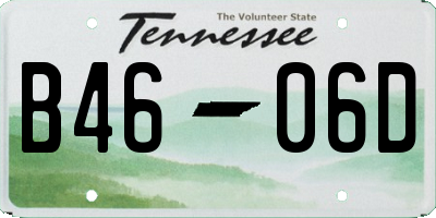 TN license plate B4606D