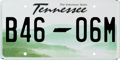 TN license plate B4606M