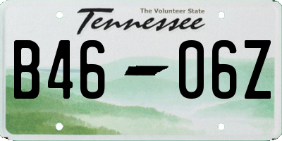 TN license plate B4606Z