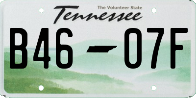 TN license plate B4607F