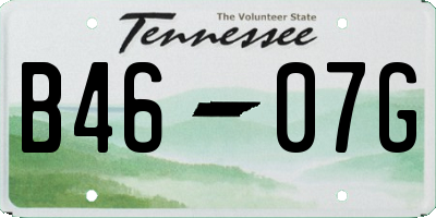 TN license plate B4607G