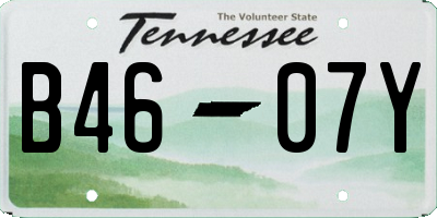 TN license plate B4607Y