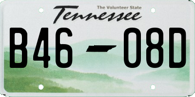 TN license plate B4608D