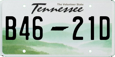 TN license plate B4621D