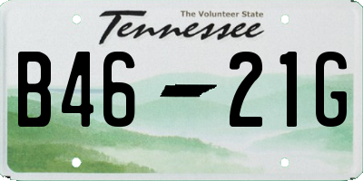 TN license plate B4621G