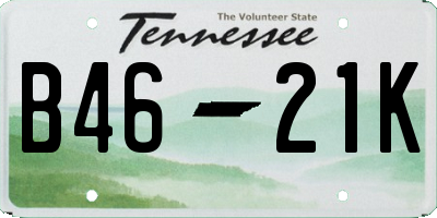 TN license plate B4621K