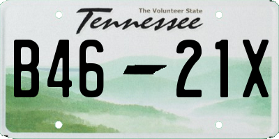 TN license plate B4621X