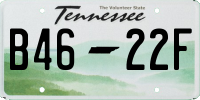 TN license plate B4622F