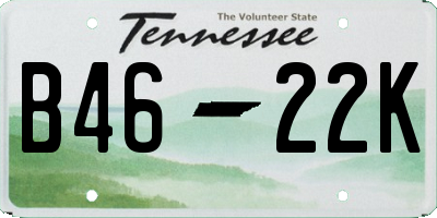 TN license plate B4622K