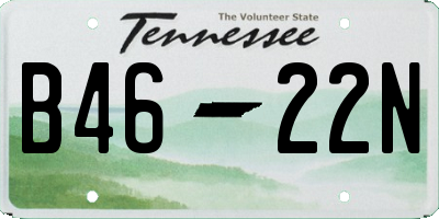 TN license plate B4622N