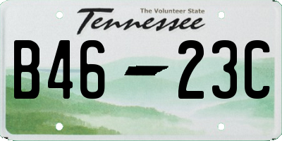 TN license plate B4623C