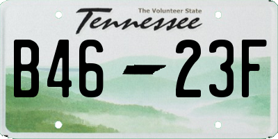 TN license plate B4623F