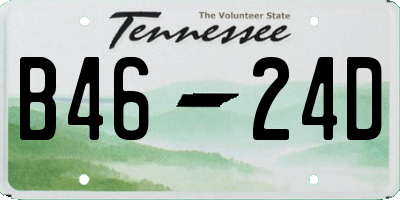 TN license plate B4624D