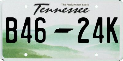 TN license plate B4624K