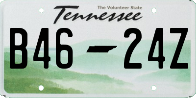 TN license plate B4624Z