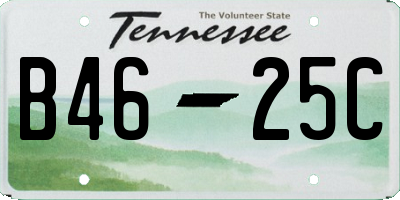 TN license plate B4625C