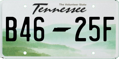 TN license plate B4625F