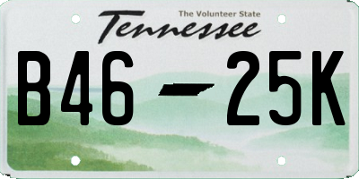 TN license plate B4625K