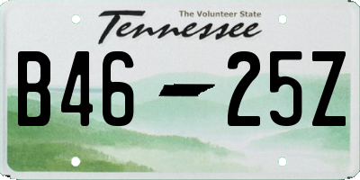 TN license plate B4625Z