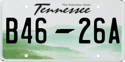 TN license plate B4626A